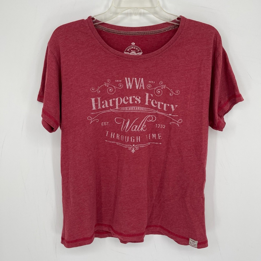 Premium 51 Women's Red Harpers Ferry Graphic Crewneck Travel Tee T-Shirt Size XL
